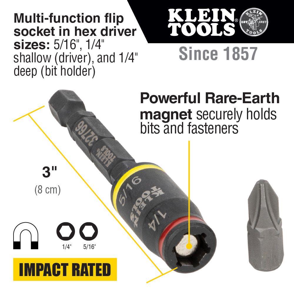 Klein Tools 3 in 1 Impact Flip Socket Set 2pc - Flockneti