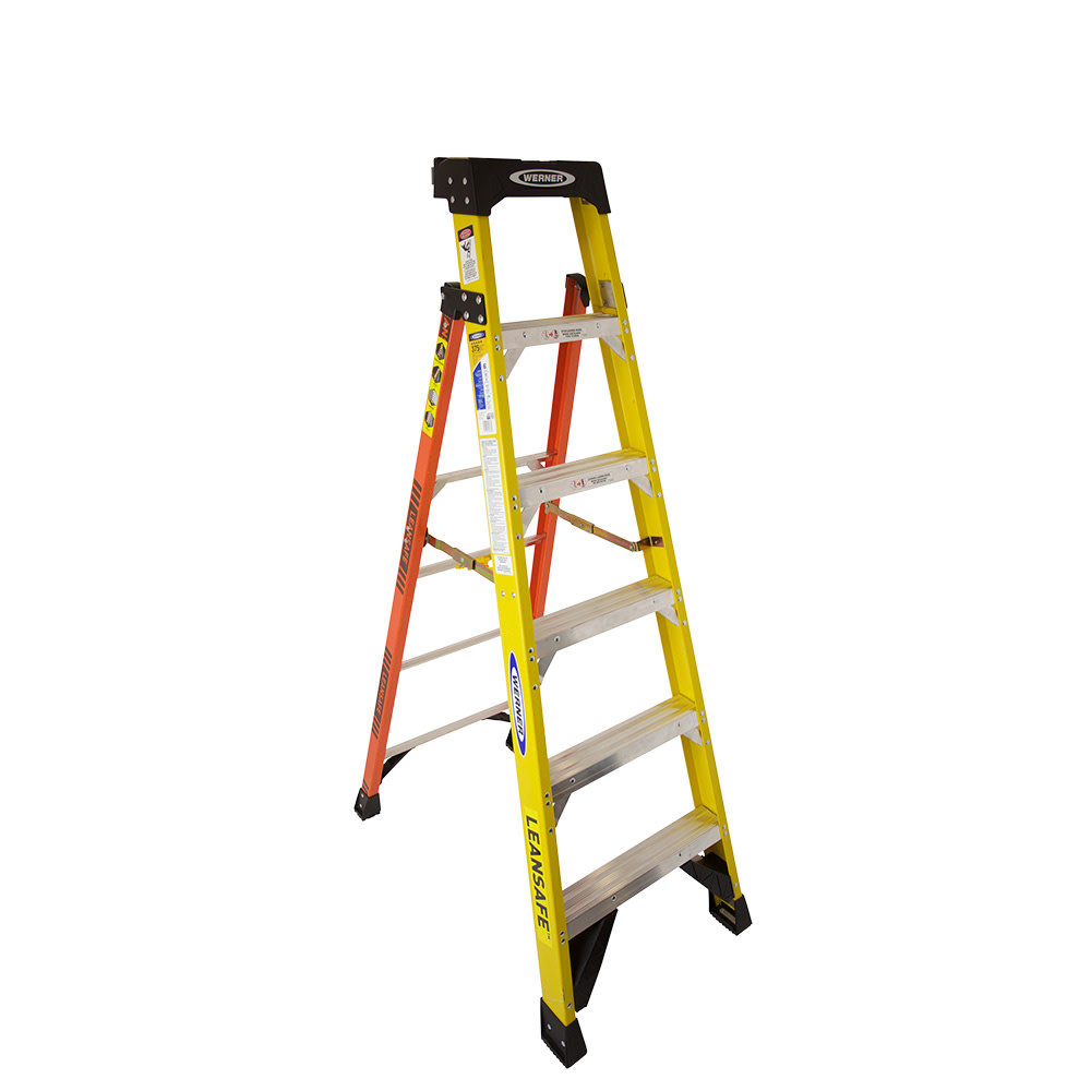 Werner LEANSAFE 6 ft Type IAA Fiberglass Leaning Ladder - Flockneti