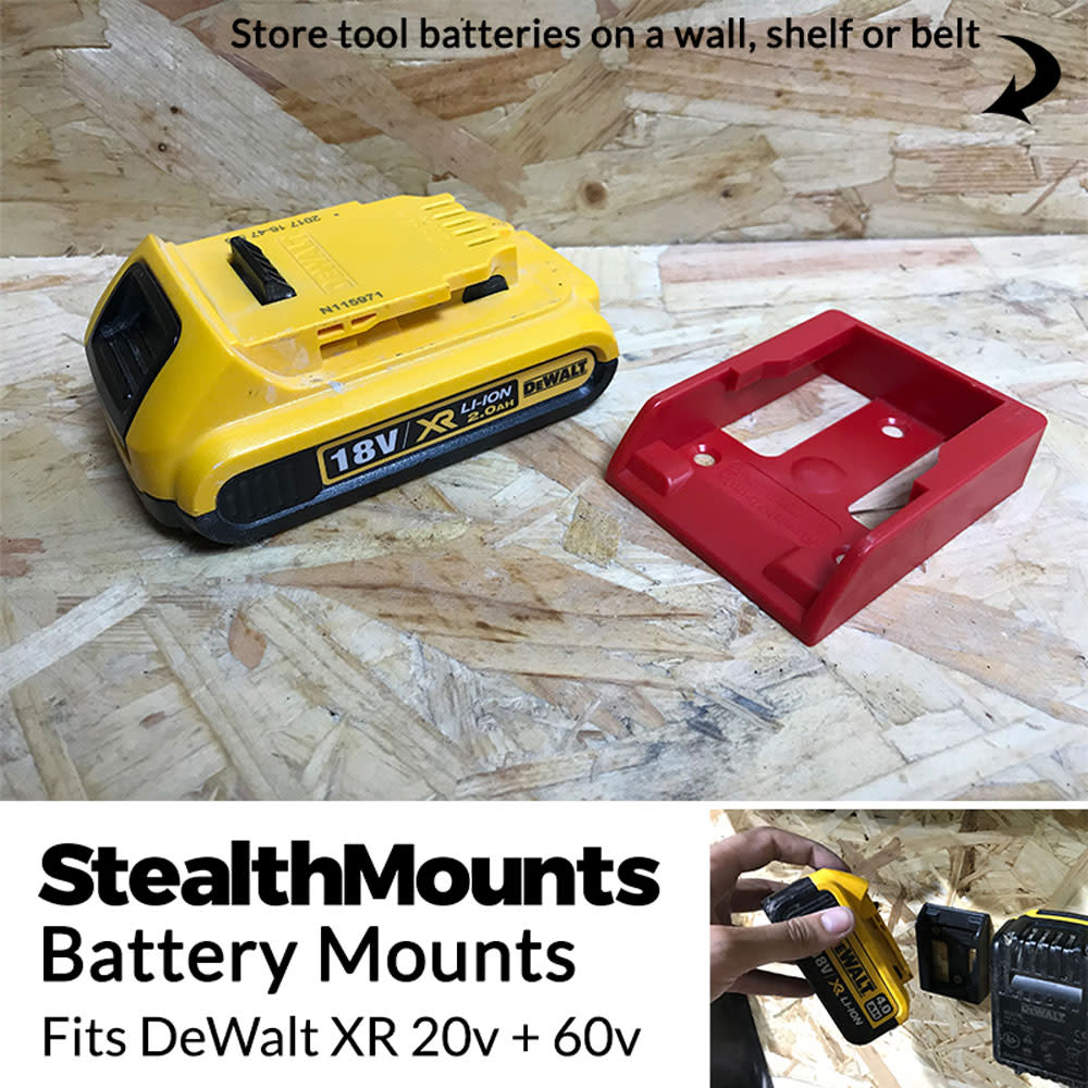 Stealthmounts Battery Mount DEWALT XR 20V 60V Red 6pk - Flockneti