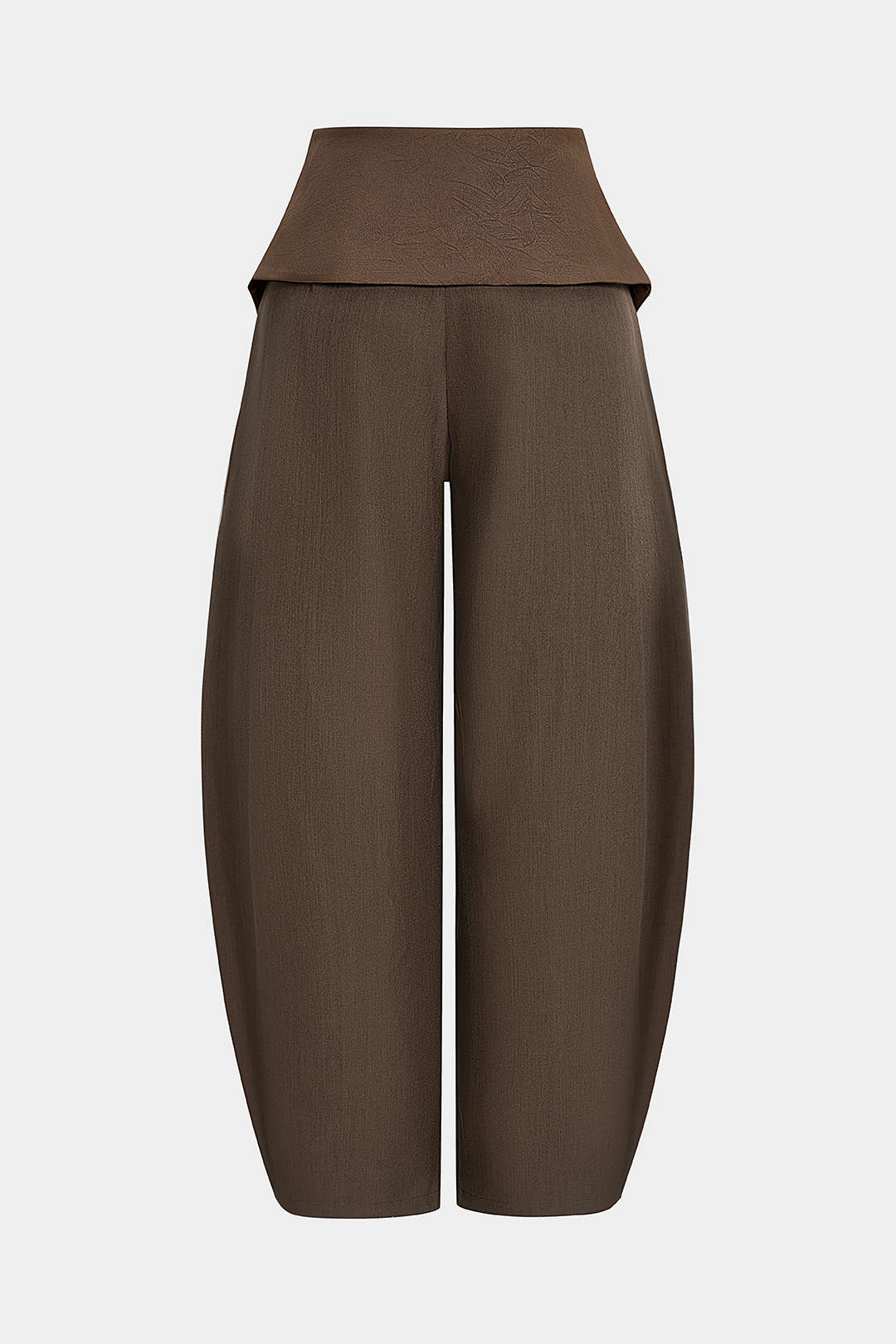 Satin Patchwork Zipper Barrel Trousers - Flockneti