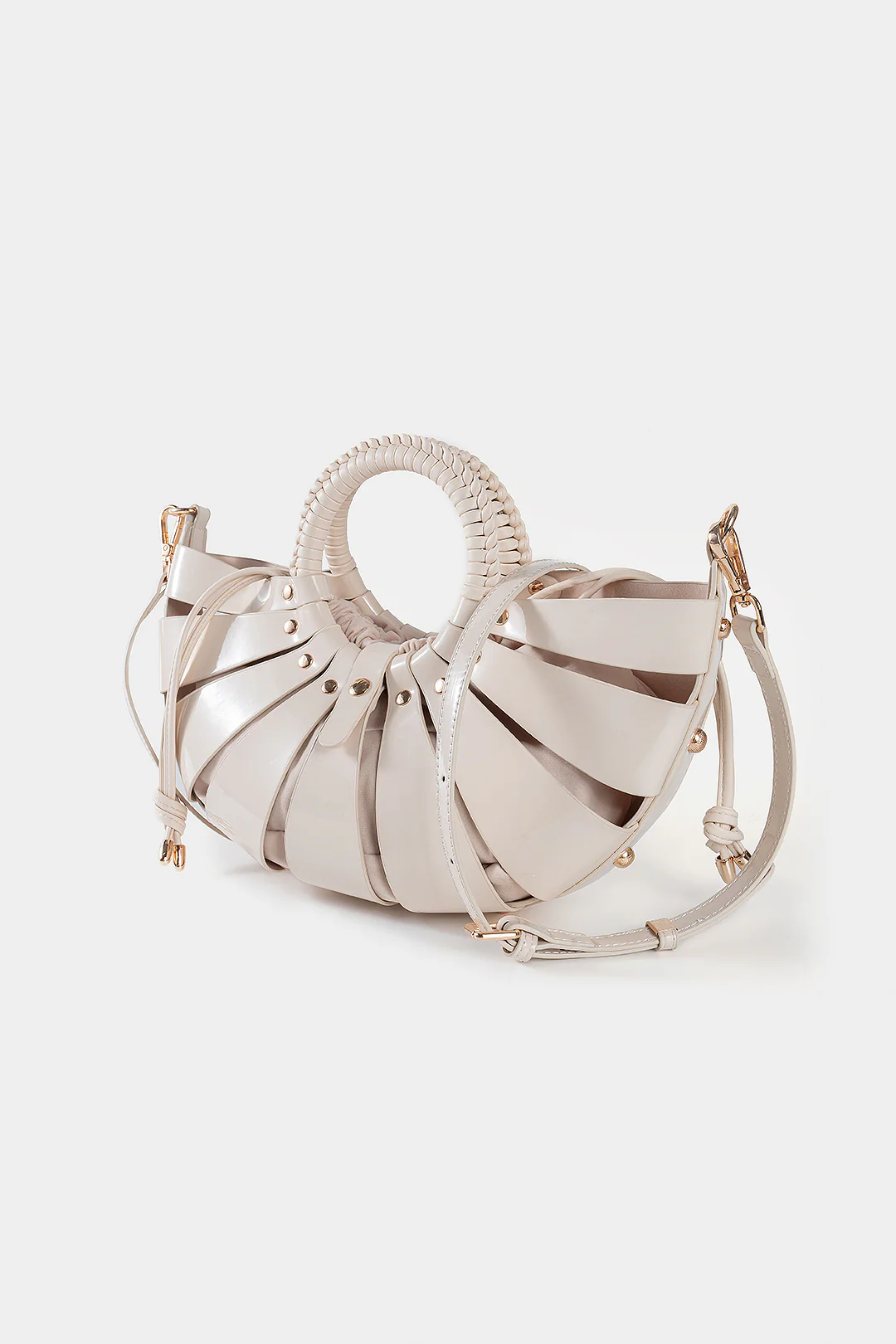 Faux Leather Hollow Out Tote Bag - Flockneti