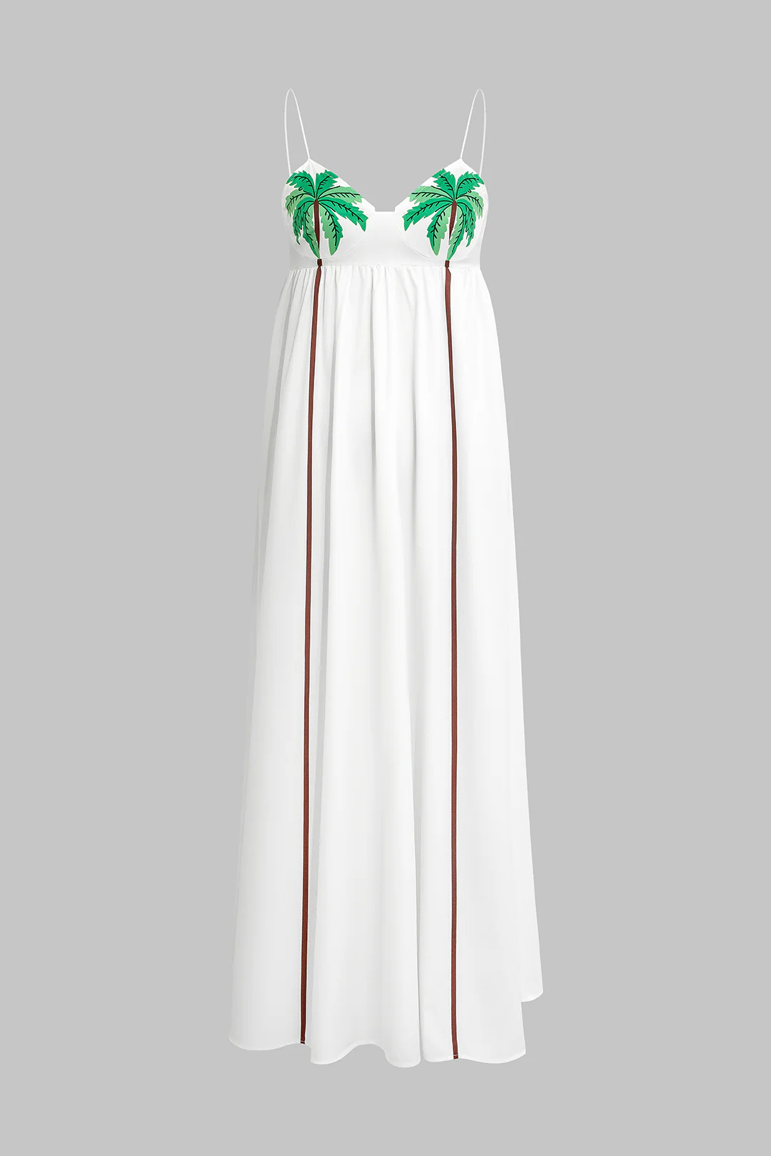 Coconut Palm Print Slip Sleeveless Midi Dress - Flockneti