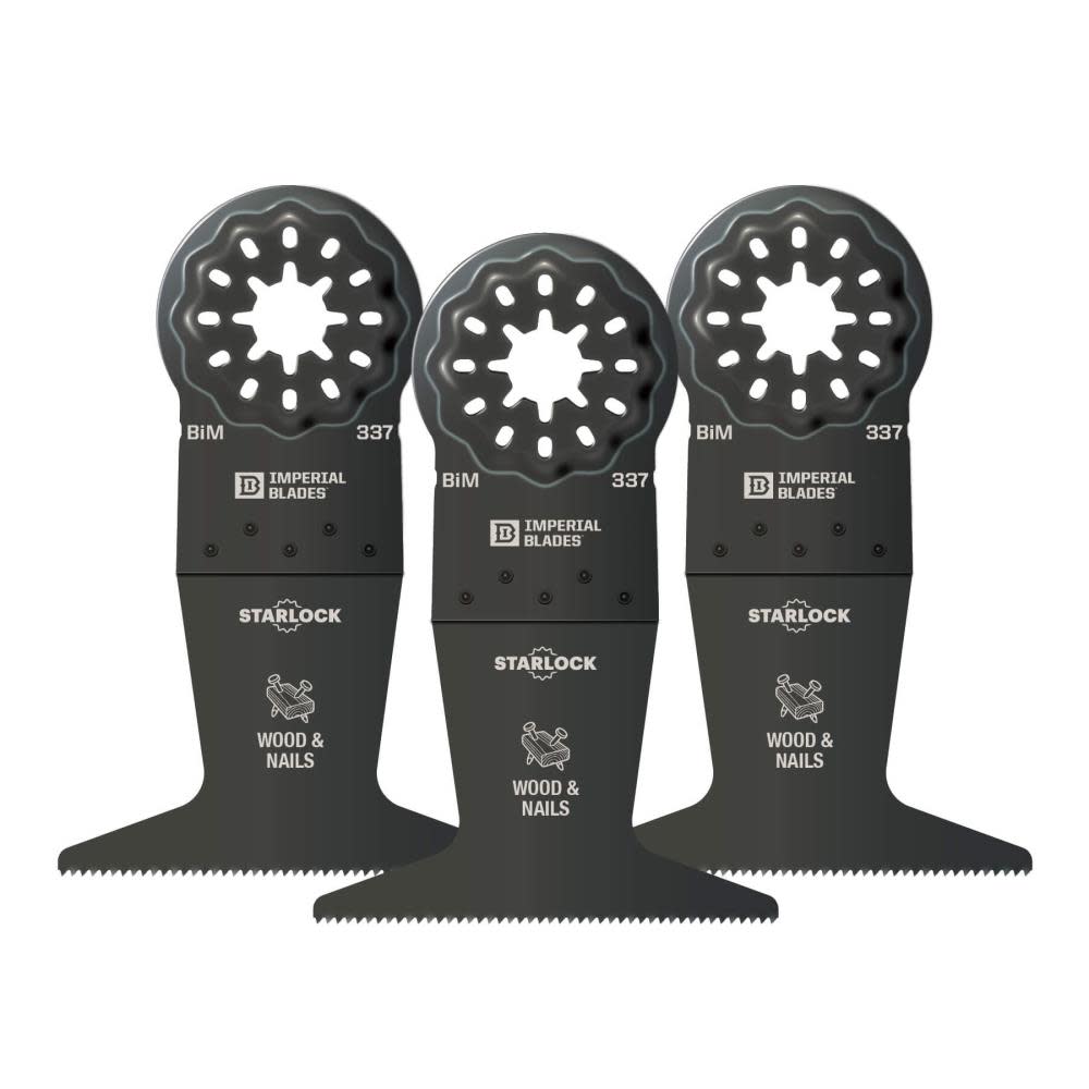 Imperial Blades IBSL337-3 Starlock 2-1/2″ Standard Wood & Nails Blade 3PC - Flockneti