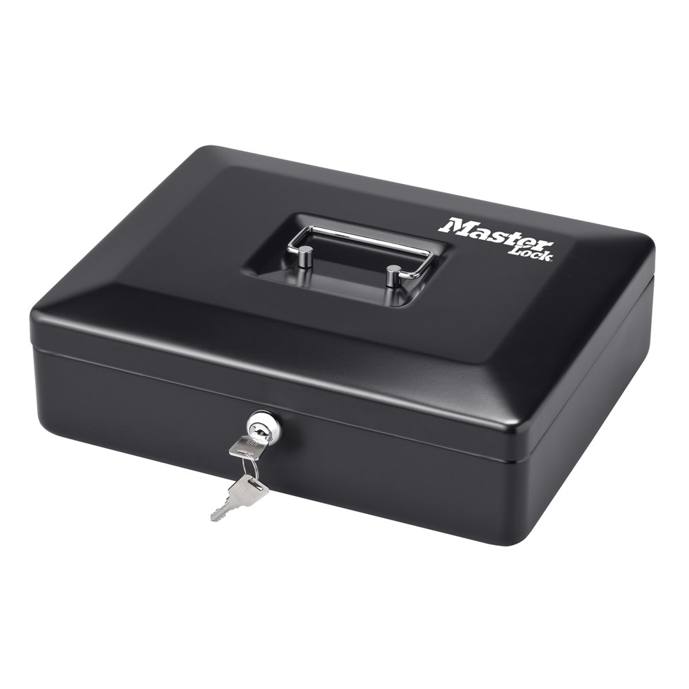 Master Lock Sentry Keyed Cash Box Safe Black Steel - Flockneti