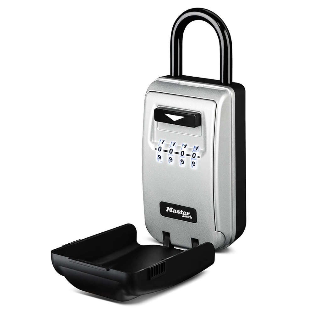 Master Lock Lock Box 0.005 Cu Ft Gray Light Up Dial Portable - Flockneti