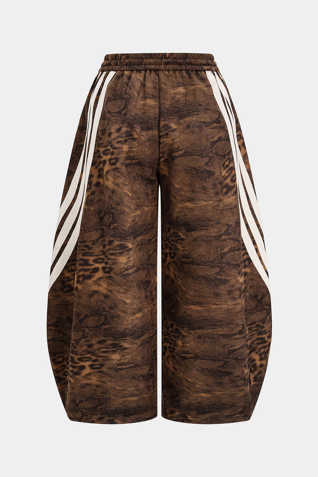 Plus Size Leopard Print Suede Wide Leg Pants - Flockneti