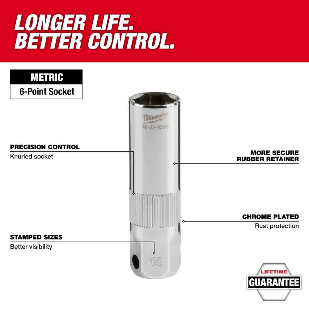 Milwaukee 3/8″ Drive 18mm Spark Plug Socket - Flockneti