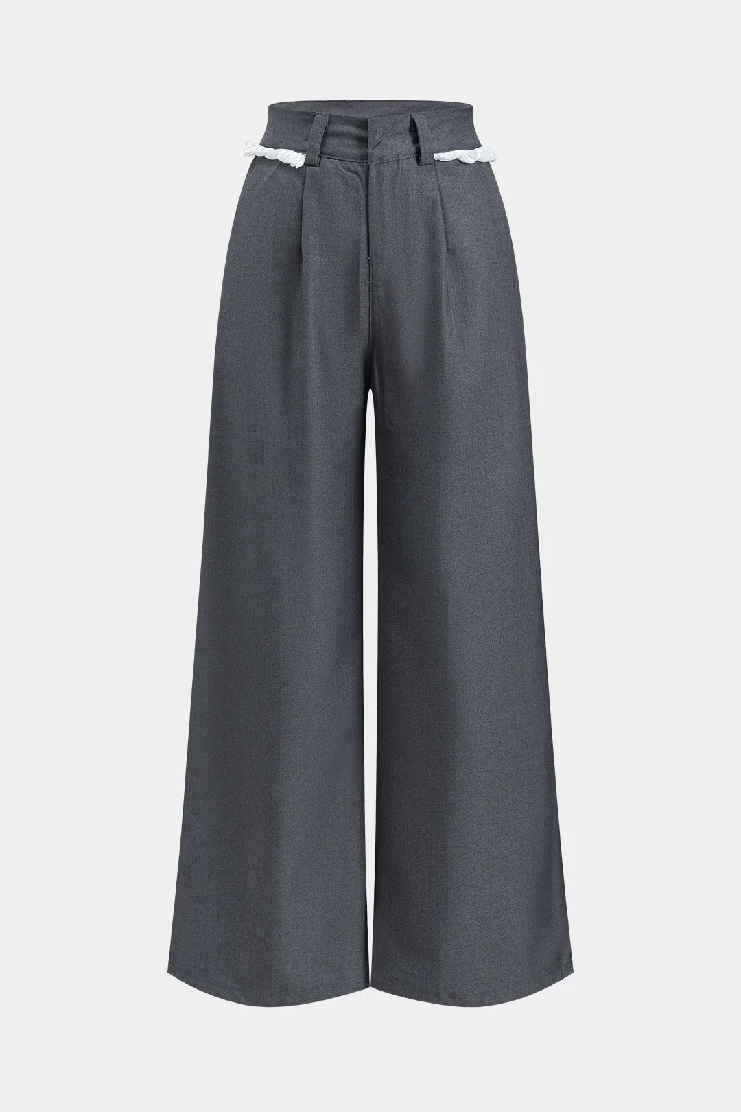 Lace Patchwork Wide Leg High Waist Pants - Flockneti