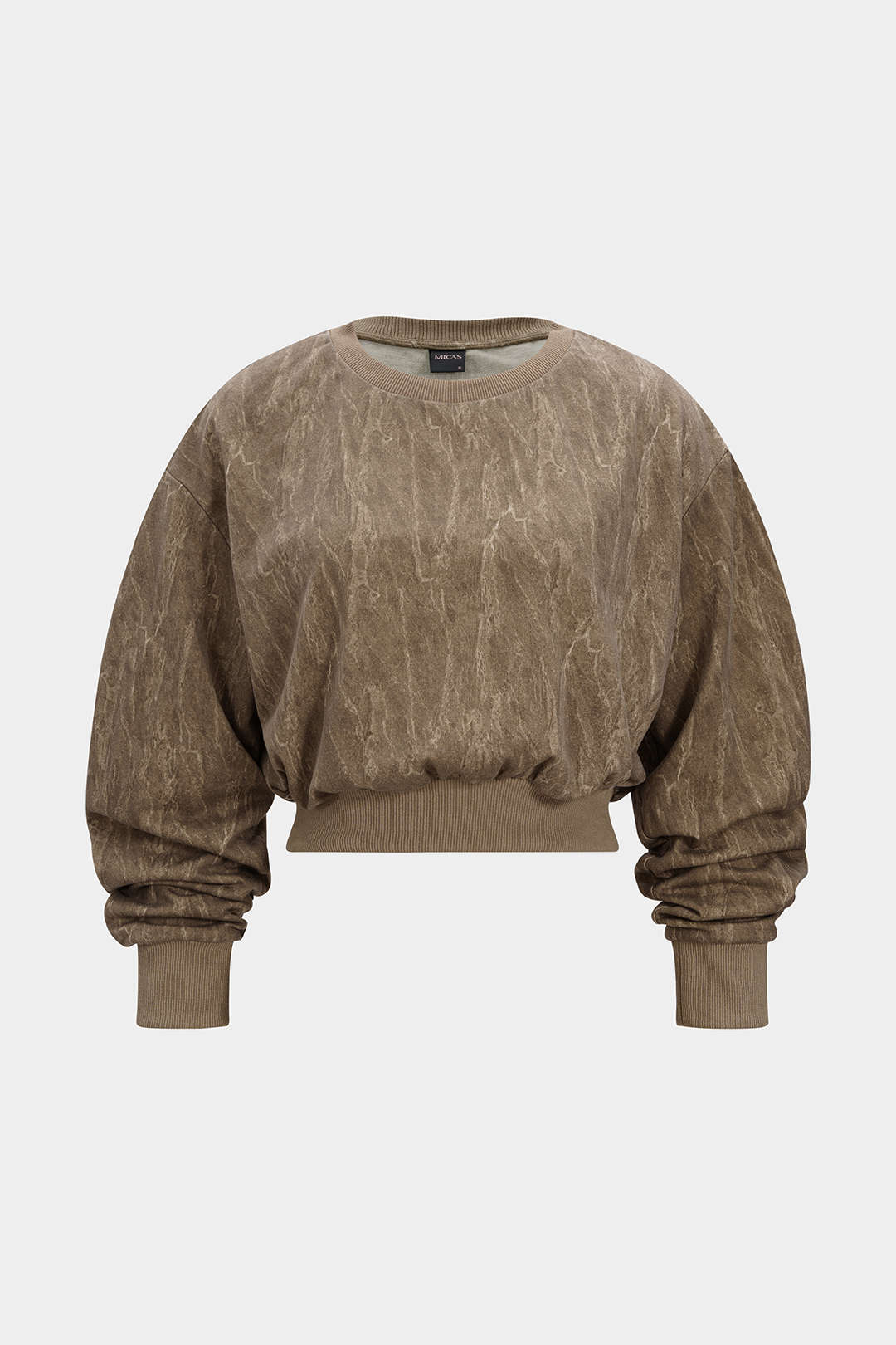Washed Round Neck Sweatshirt - Flockneti