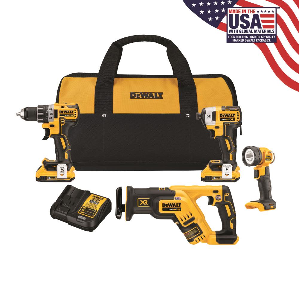 DEWALT 20V XR 4 Tool Combo Kit - Flockneti