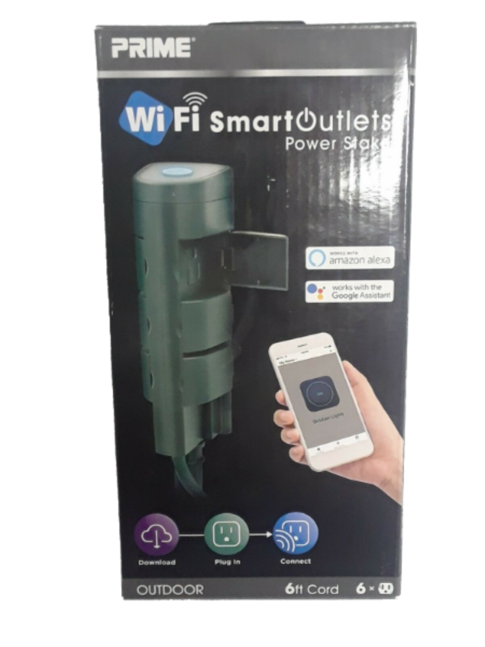 Prime 6 Outlet Outdoor WiFi Smart Power Stake - Flockneti