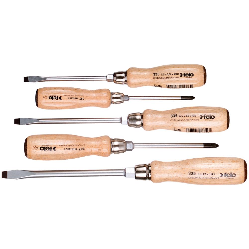 Felo 5pc Wooden Screwdriver Set - Flockneti