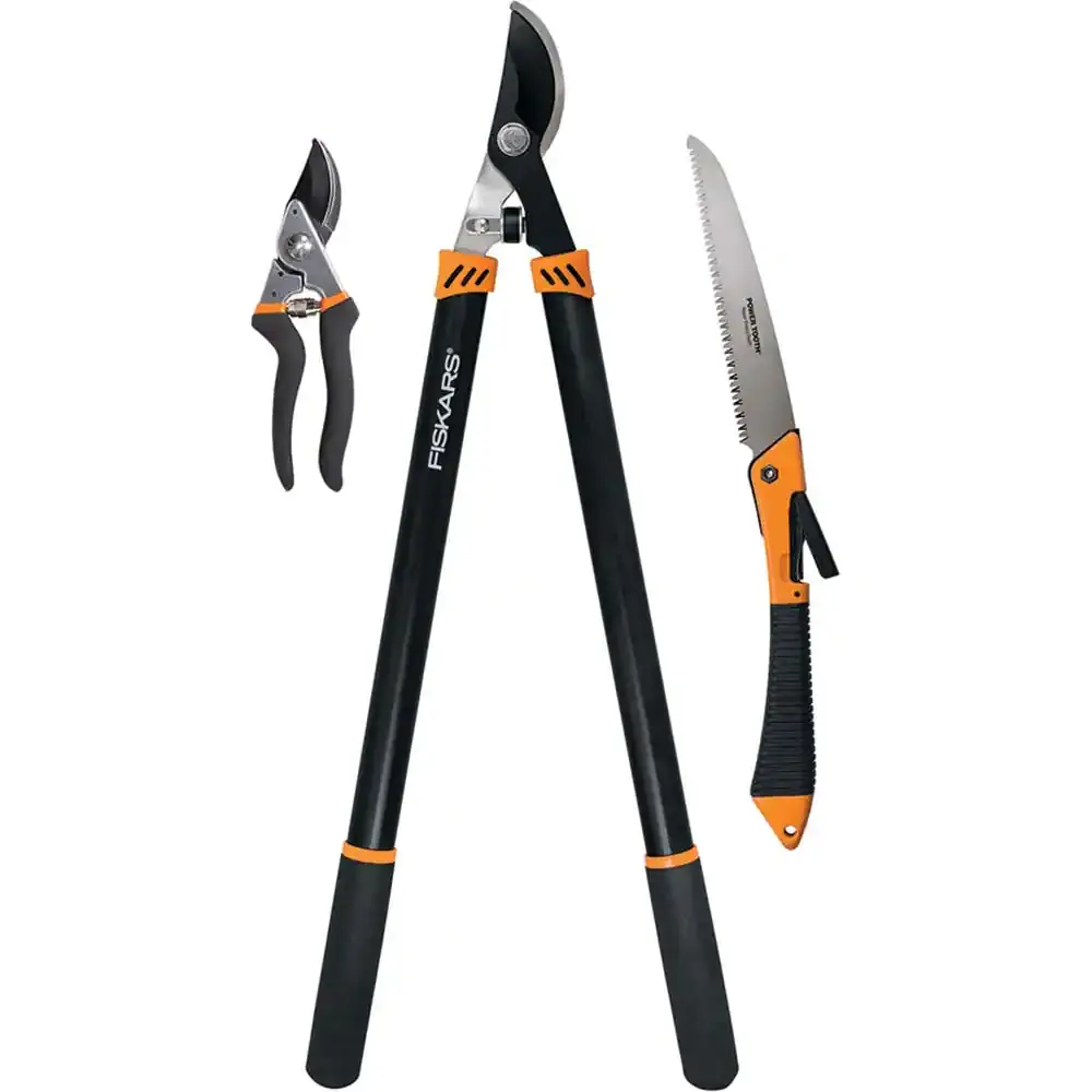 Fiskars Lopper Pruner & Saw Set 3pc with Contour Grip Handle - Flockneti