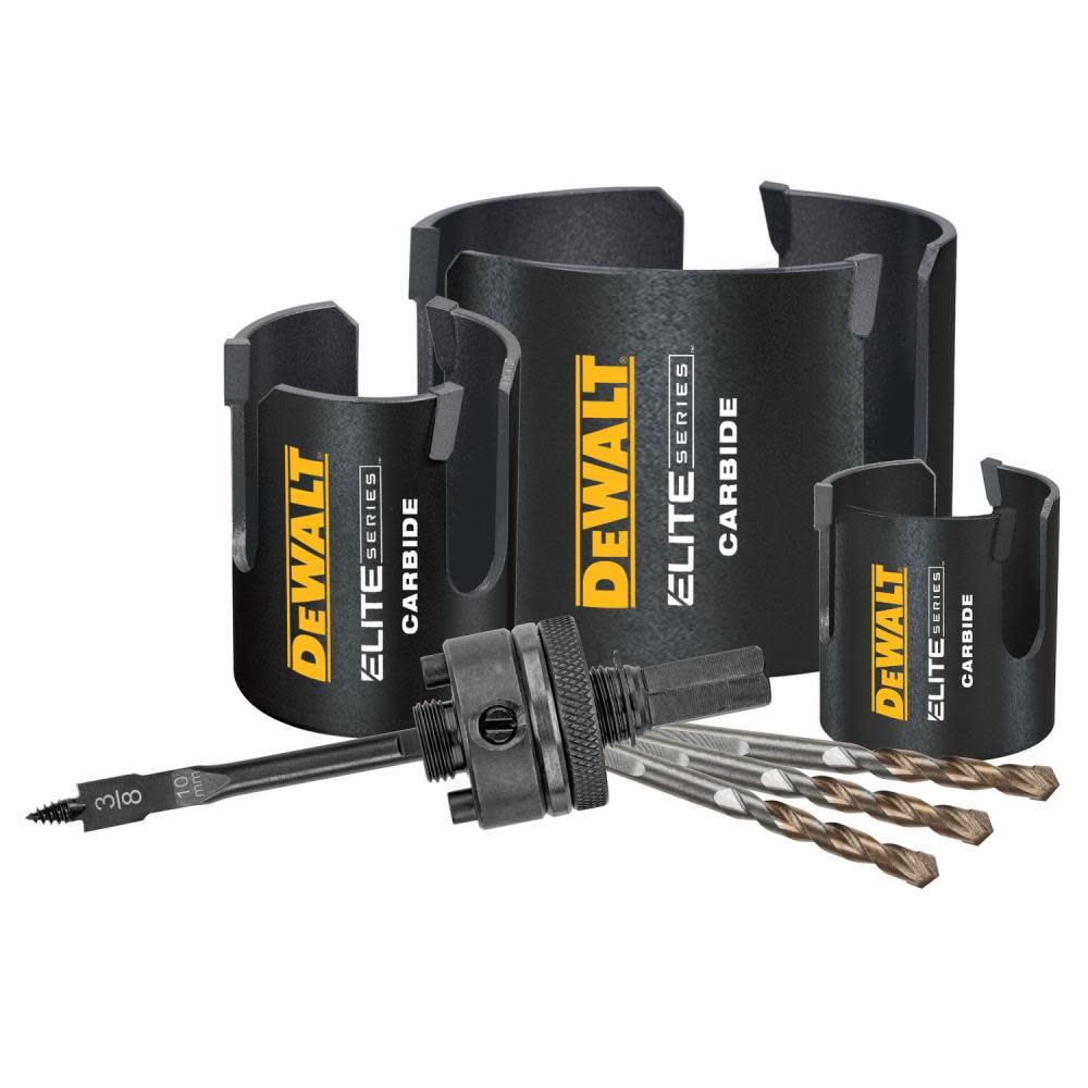 DEWALT ELITE SERIES Multi Material Hole Saw Kit 7pc - Flockneti