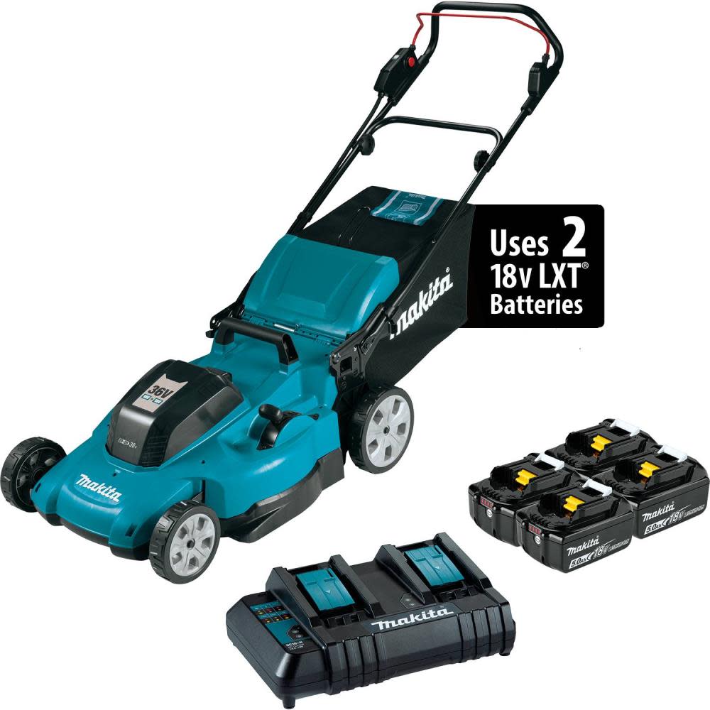 Makita 36V (18V X2) LXT 21″ Lawn Mower Kit with 4 Batteries - Flockneti
