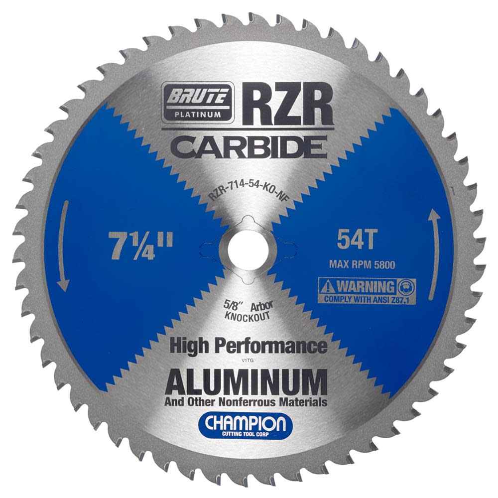 Champion Cutting Tool Brute Carbide Tipped Circular Saw Blade 7-1/4 In (aluminum/non-ferrous cutting) - Flockneti