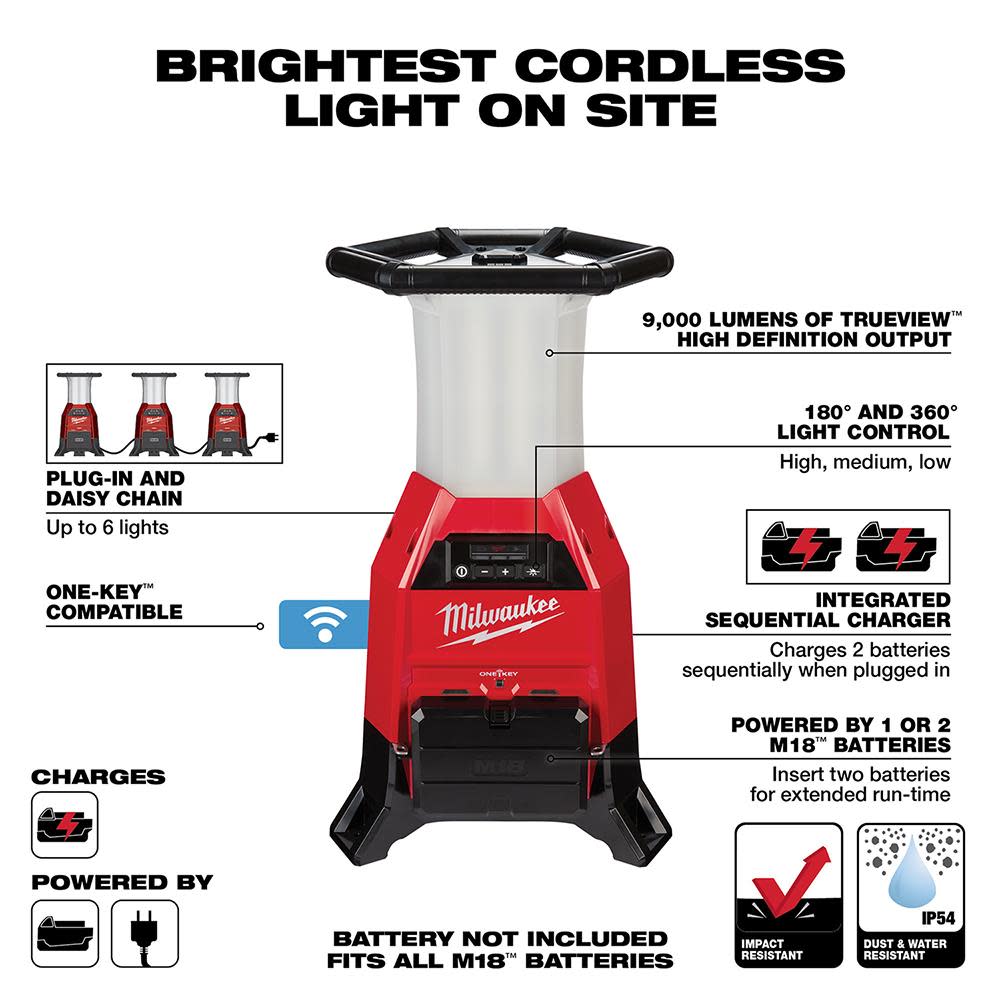 Milwaukee M18 RADIUS Site Light and Charger with ONE-KEY - Flockneti