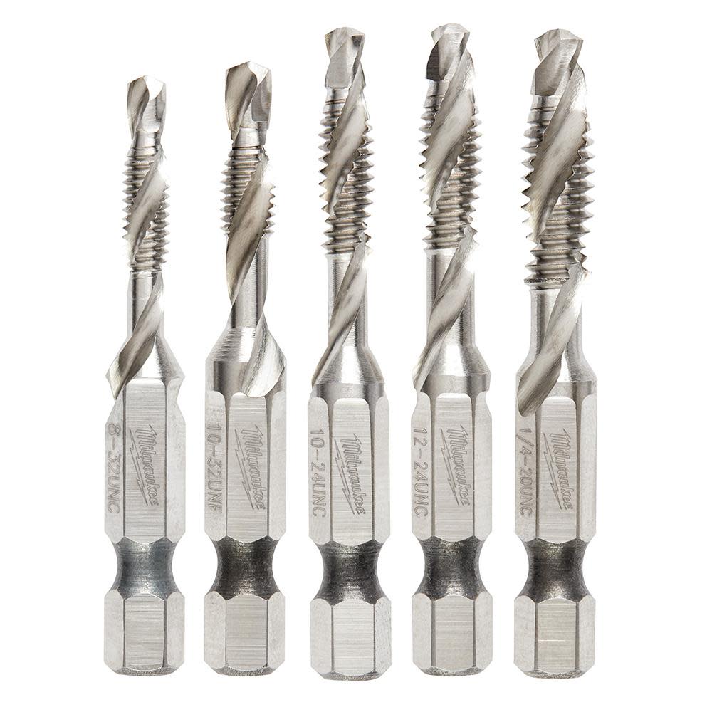 Milwaukee SHOCKWAVE 5 Pc. SAE Impact Drill Tap Set - Flockneti