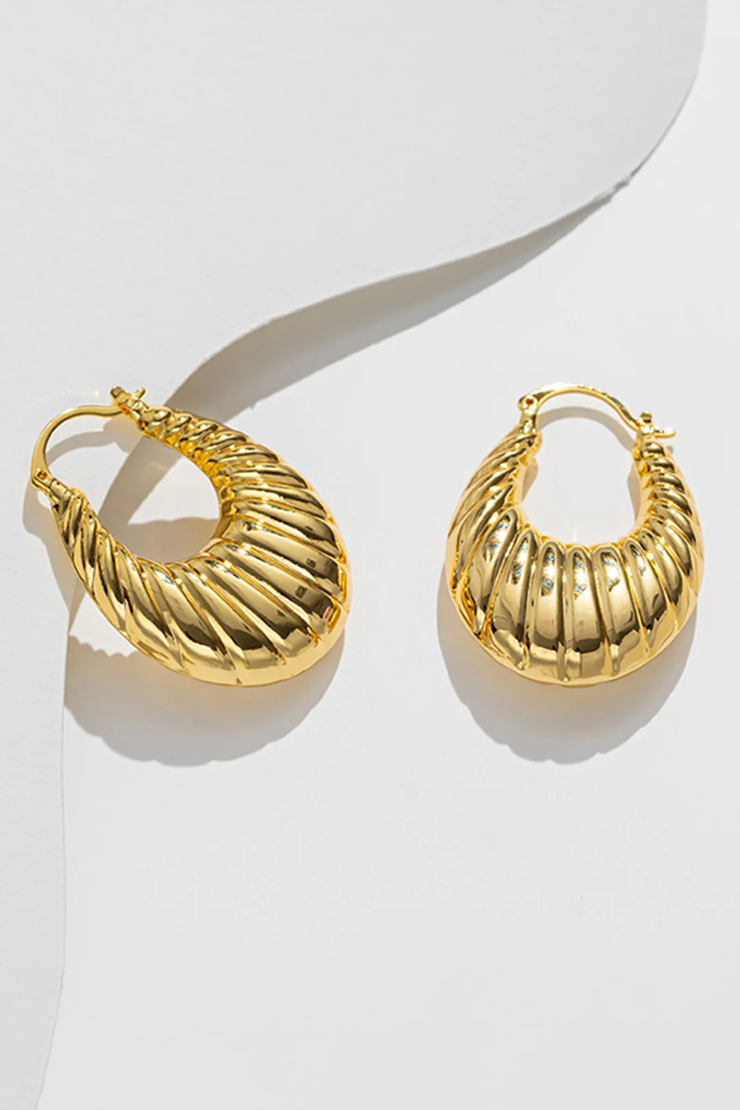Alloy Hollow Moon-Shaped Earrings - Flockneti