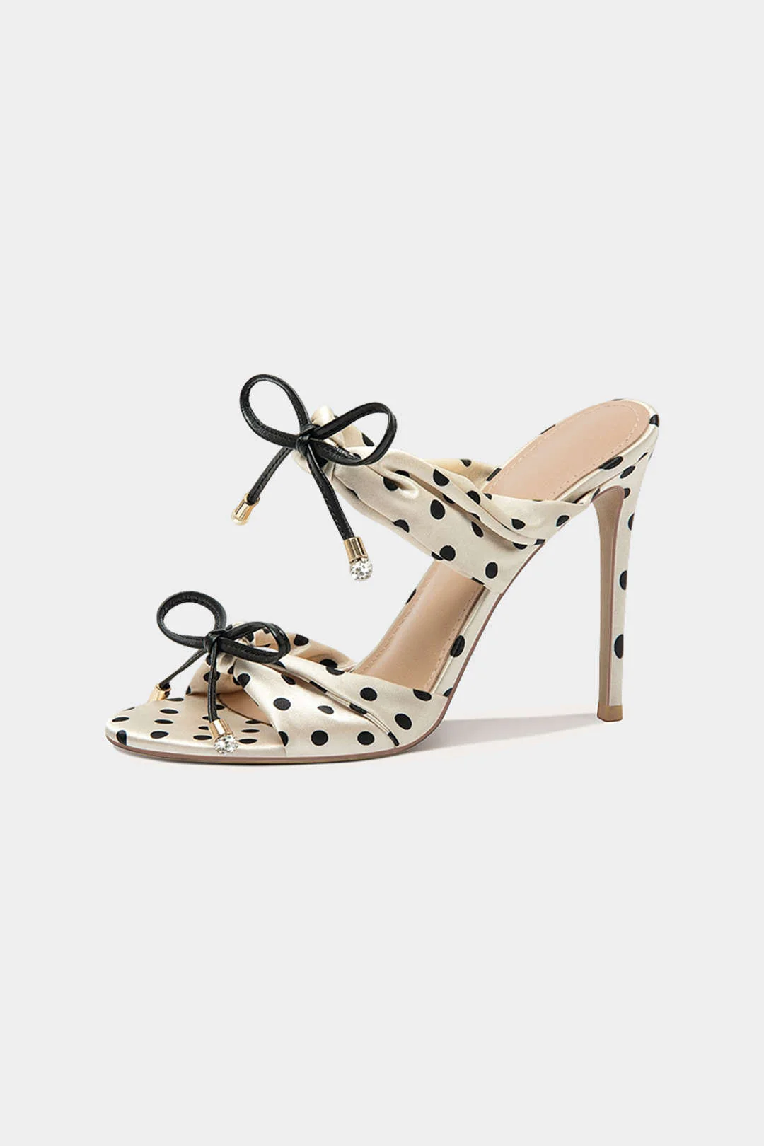 Polka Dots Bow Open Toe Sandals - Flockneti