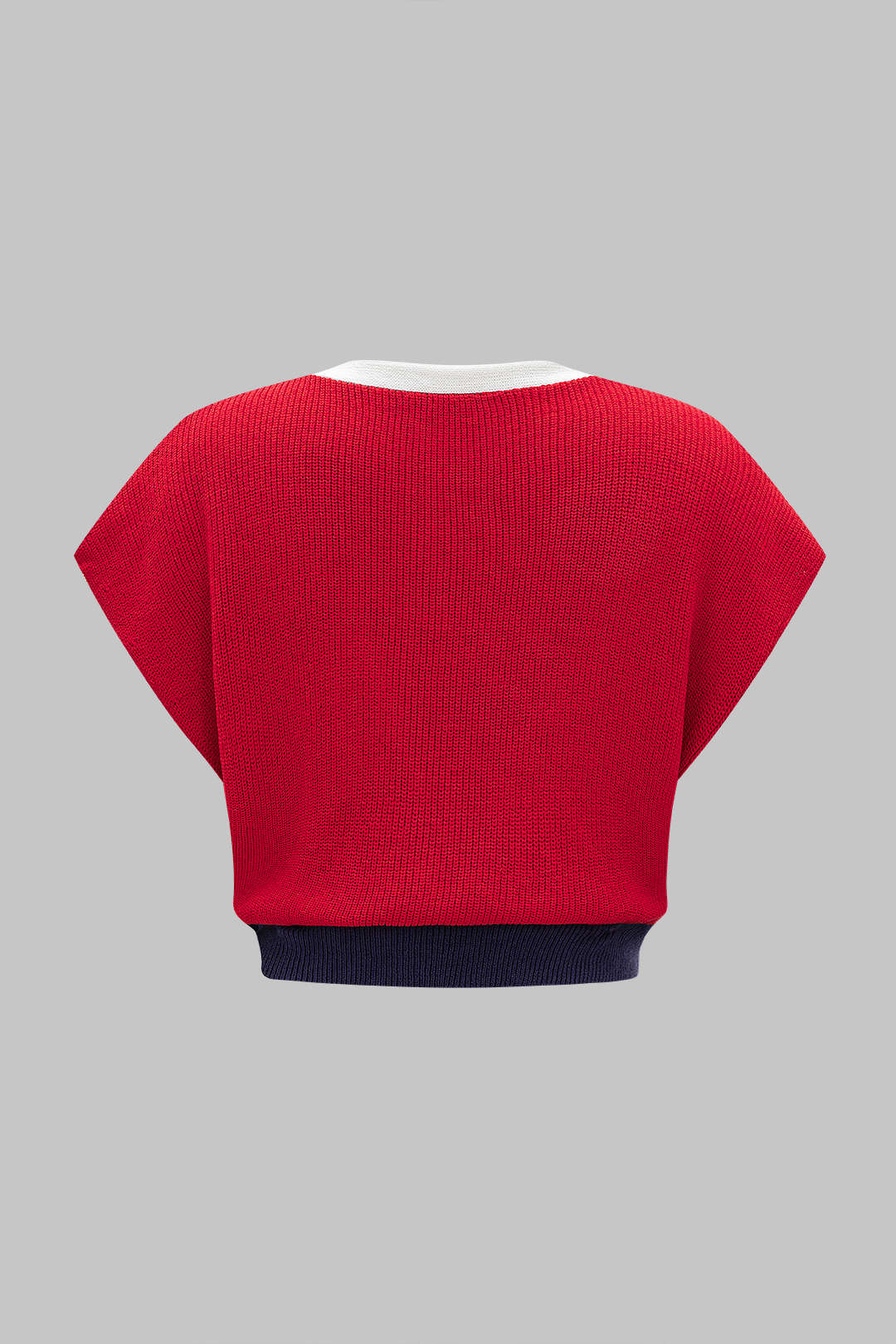 Knit Button Contrast Tank Top - Flockneti
