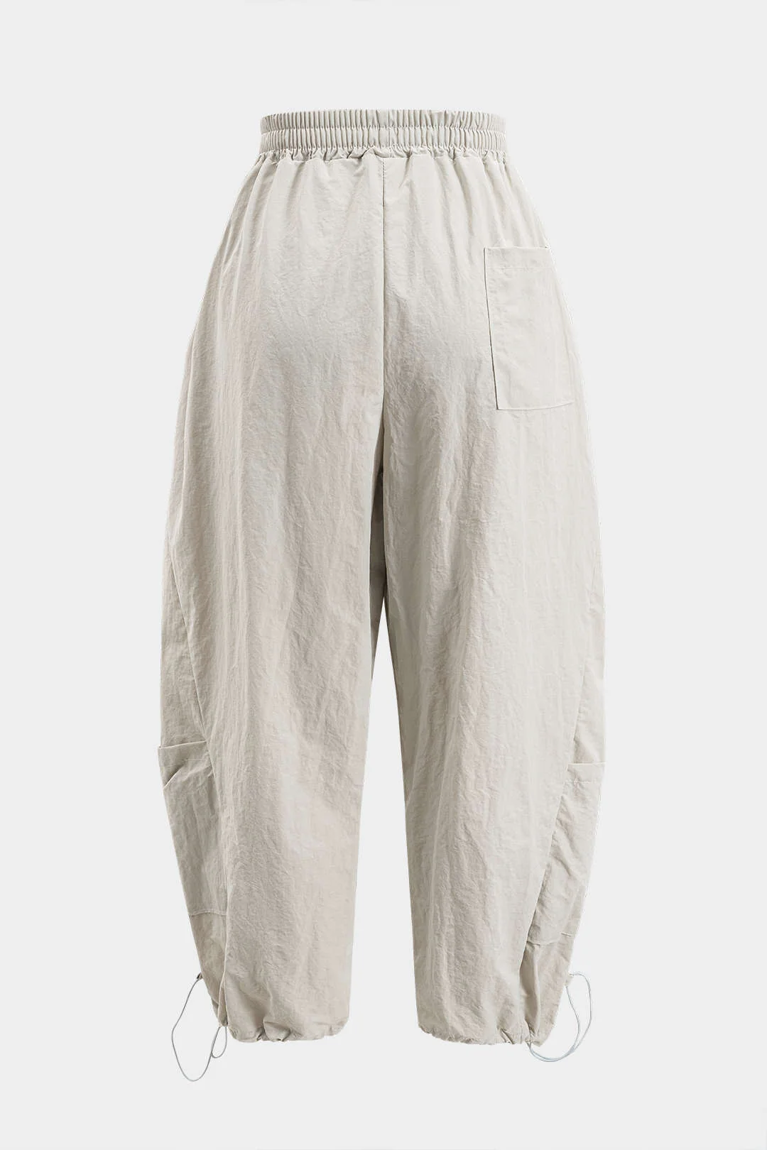 Drawstring Wide Leg Pocket Barrel Trousers - Flockneti
