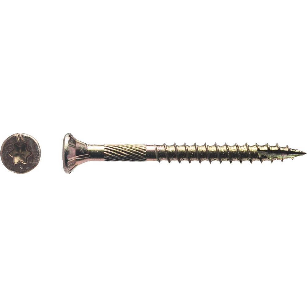 Western Builders Supply #9 x2 in. Yellow Zinc Steel Star Flat Head Screw – 3000/Box - Flockneti