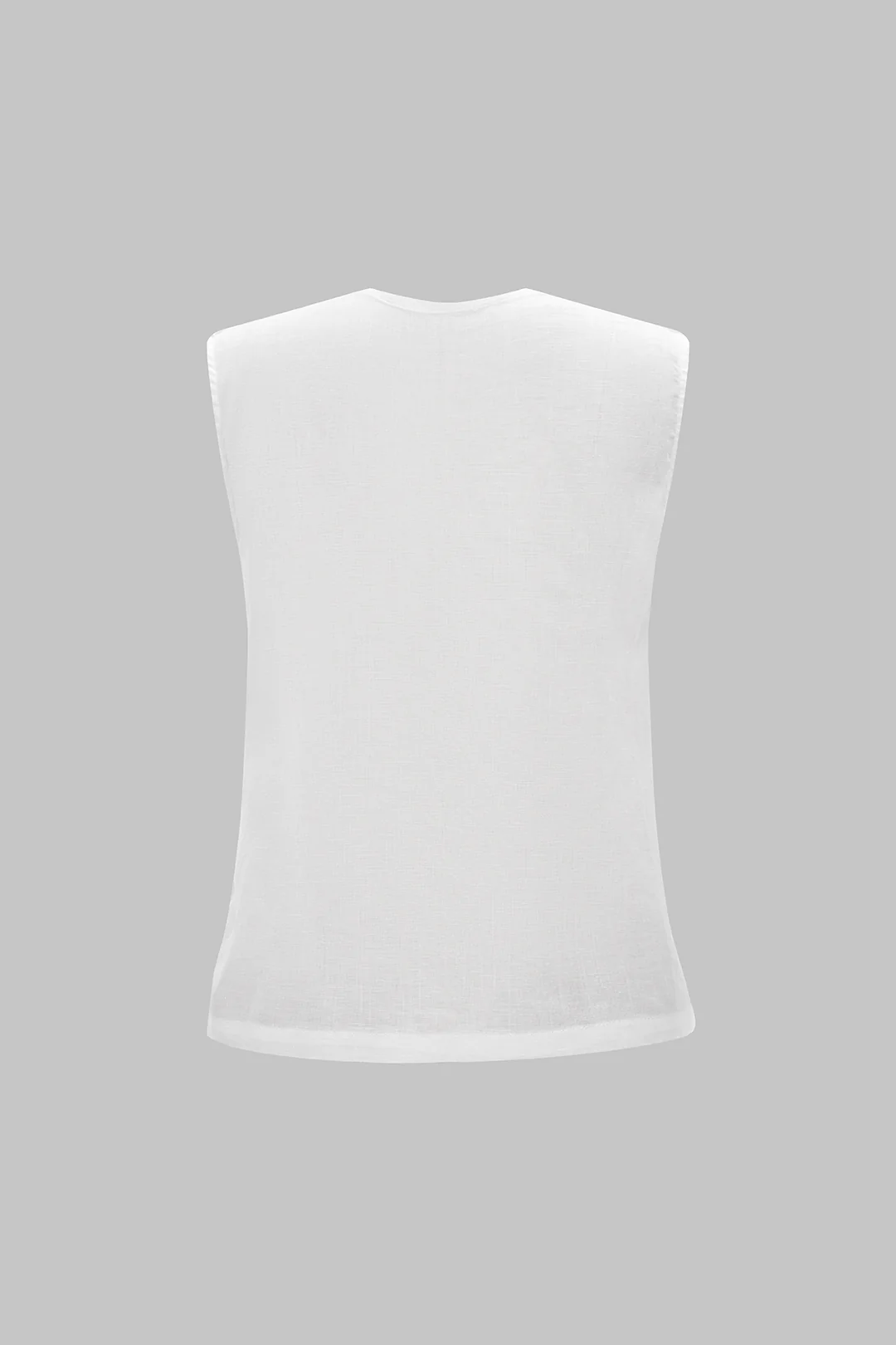 Frayed Ruffle Ruched Tie-Up Asymmetrical Vest - Flockneti