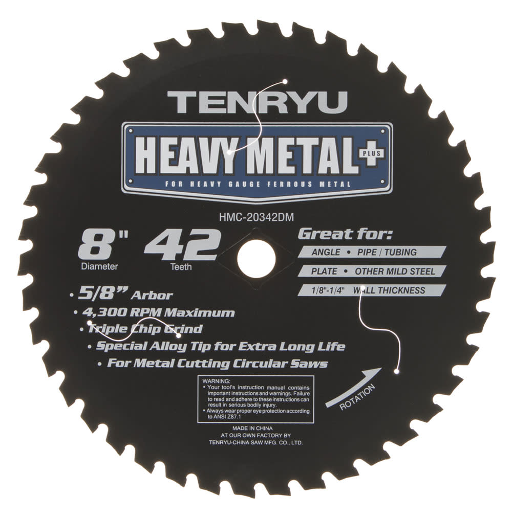 Tenryu Heavy Metal Plus 8″ x 42T 5/8″ Arbor - Flockneti
