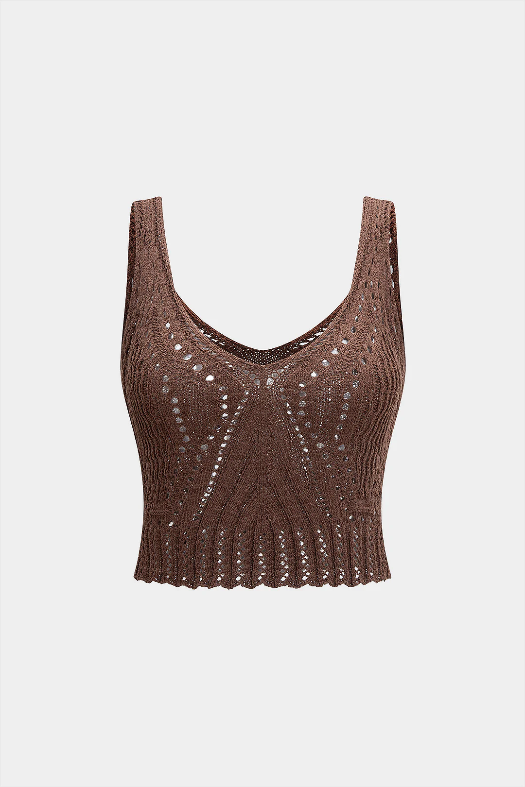 Knit Hollow Out Tank Top - Flockneti