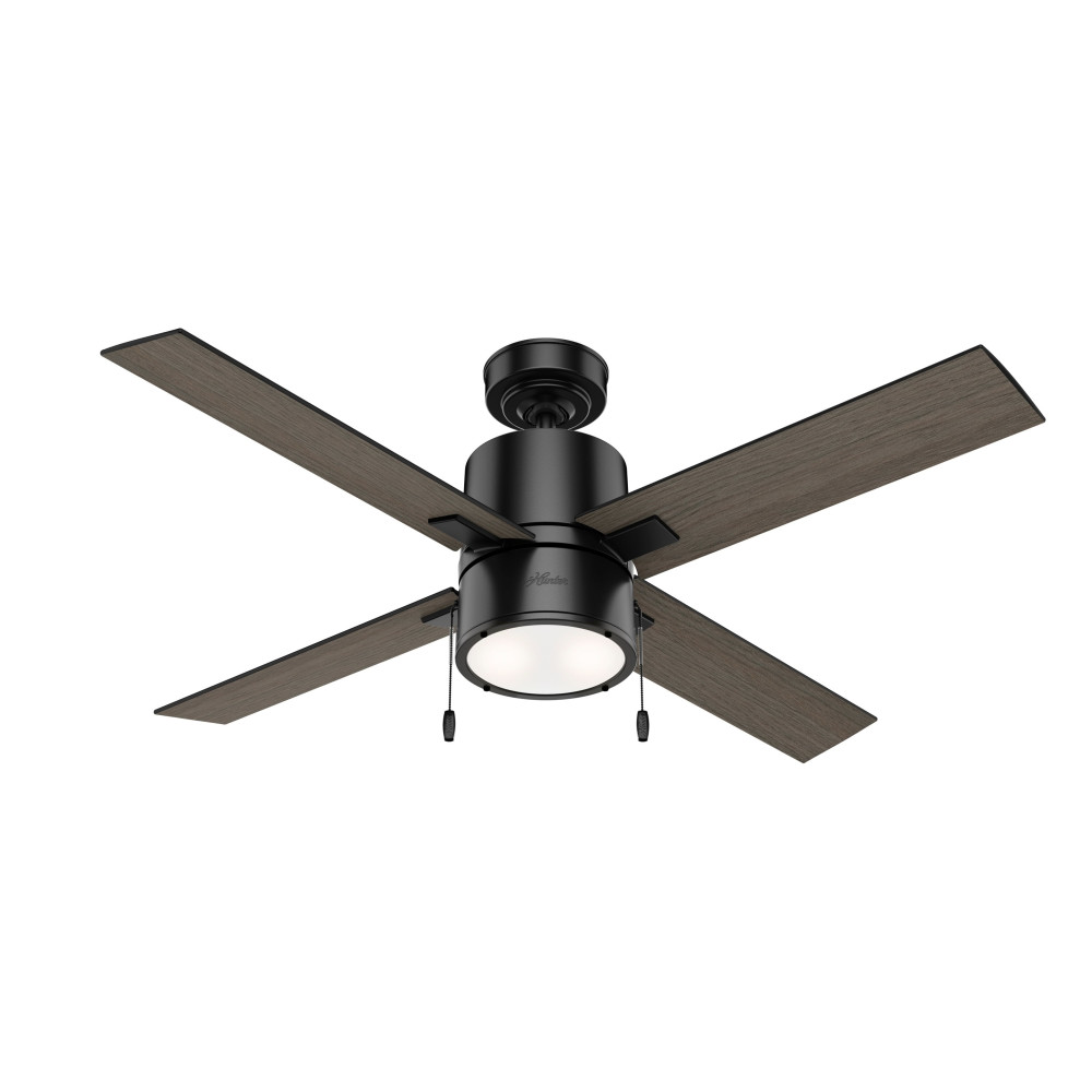 Hunter Fan Beck Ceiling Fan 52″ Matte Black/Greyed Walnut - Flockneti