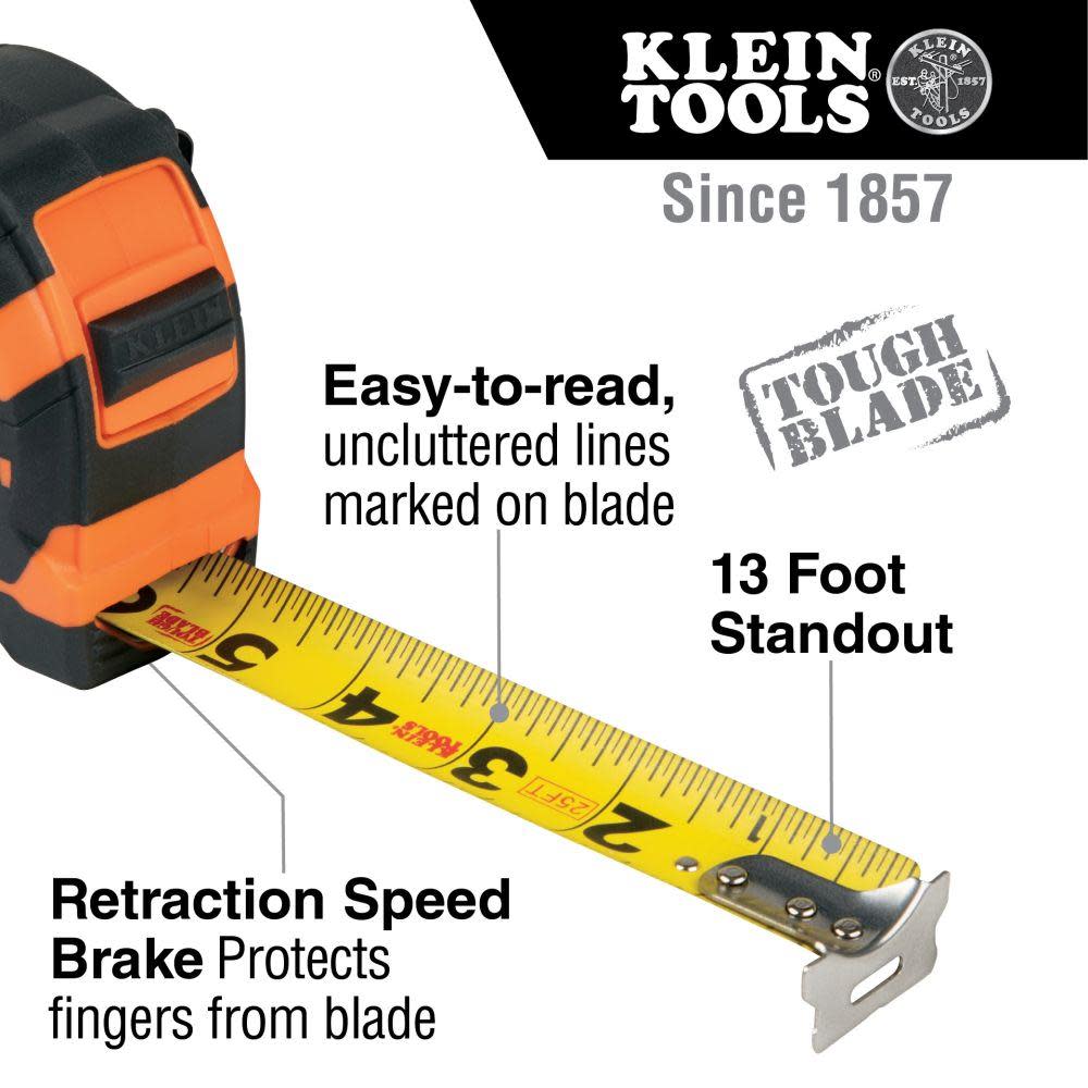 Klein Tools 25 Foot Non-Magnetic Tape Measure - Flockneti