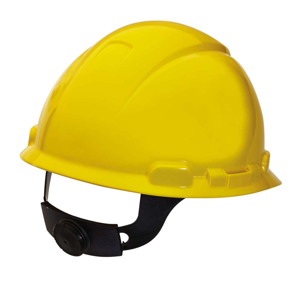 3M Yellow Ratchet Adjustment Non Vented Hard Hat - Flockneti