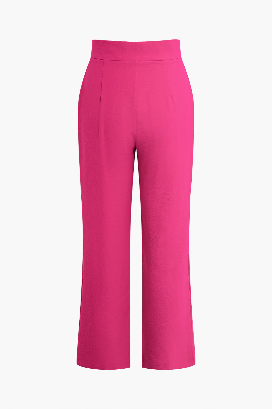 Ruched High-Waisted Straight Pants - Flockneti