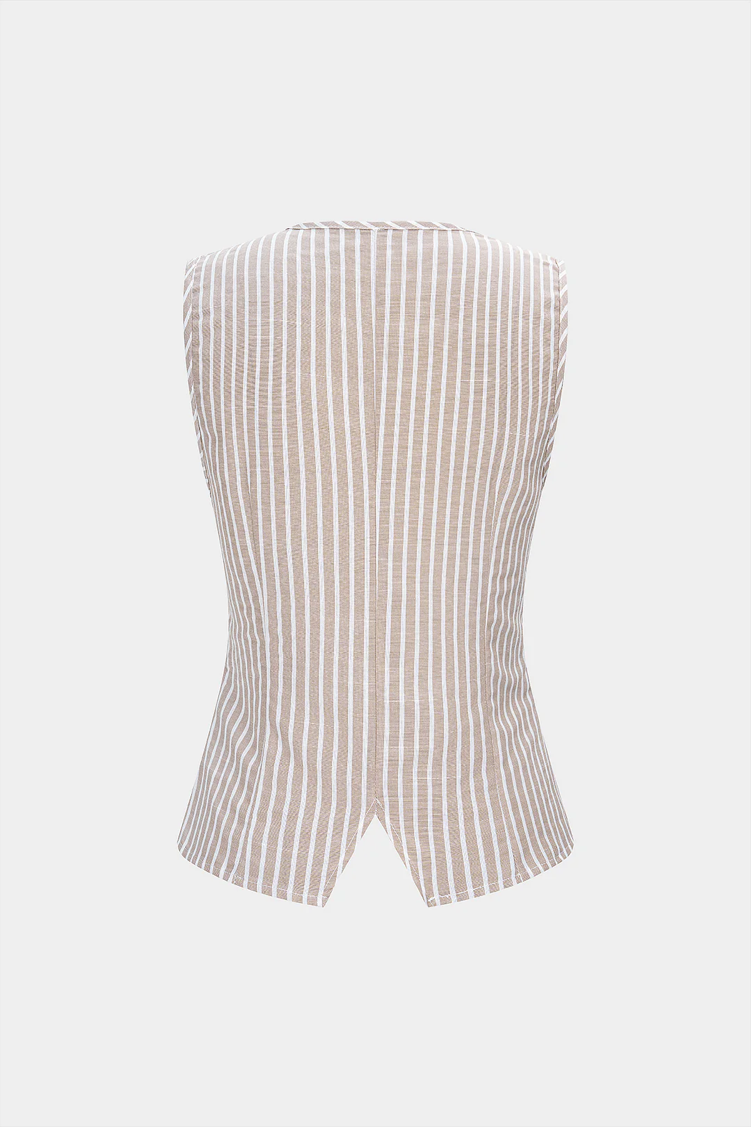 Striped Round Neck Metallic Button Tank Top - Flockneti