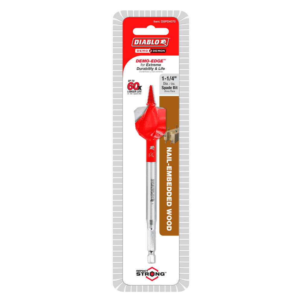 Diablo Tools 1 1/4″x6″ Demo Demon Spade Bit for Nail Embedded Wood - Flockneti