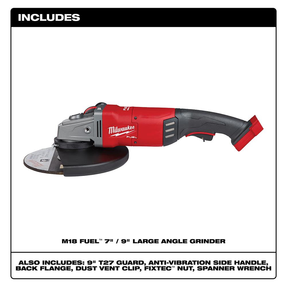 Milwaukee M18 FUEL 7 in. / 9 in. Large Angle Grinder - Flockneti