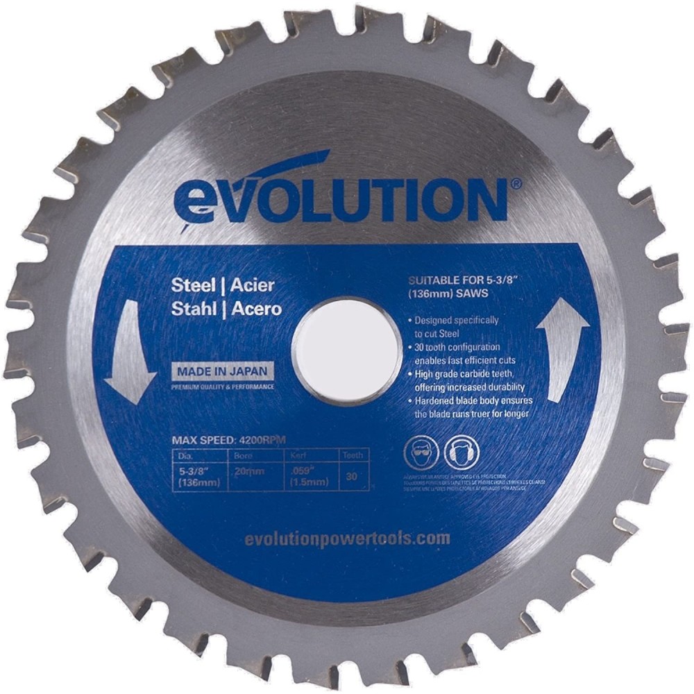 Evolution Power Tools 5 3/8″ x 30T Mild Steel Cutting Circular Saw Blade - Flockneti