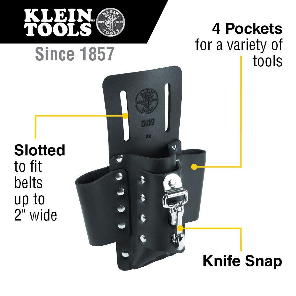 Klein Tools 4 Pocket Tool Pouch 6-1/2″x8-1/2″ - Flockneti