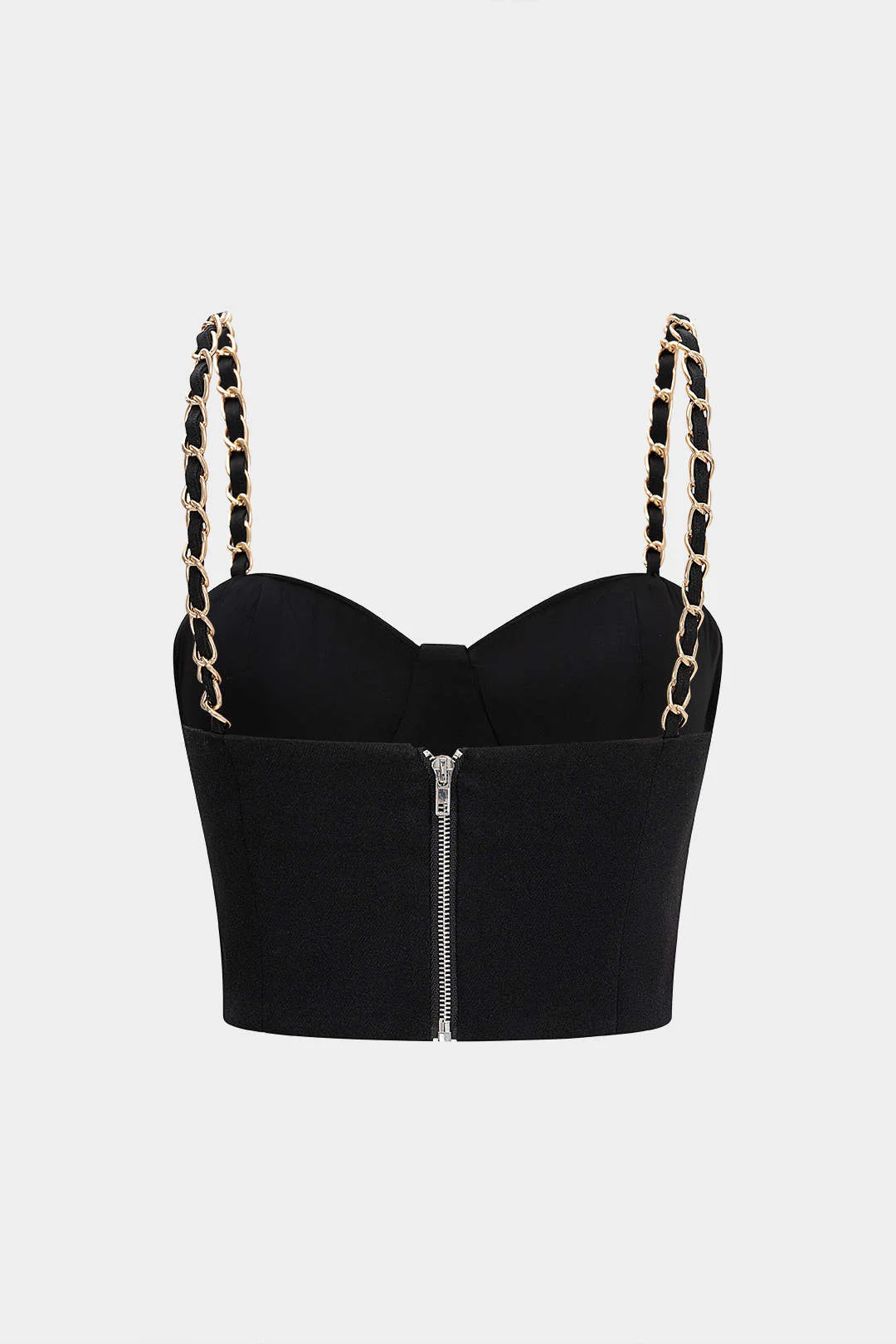 Metallic Chain Zipper Cami Top - Flockneti