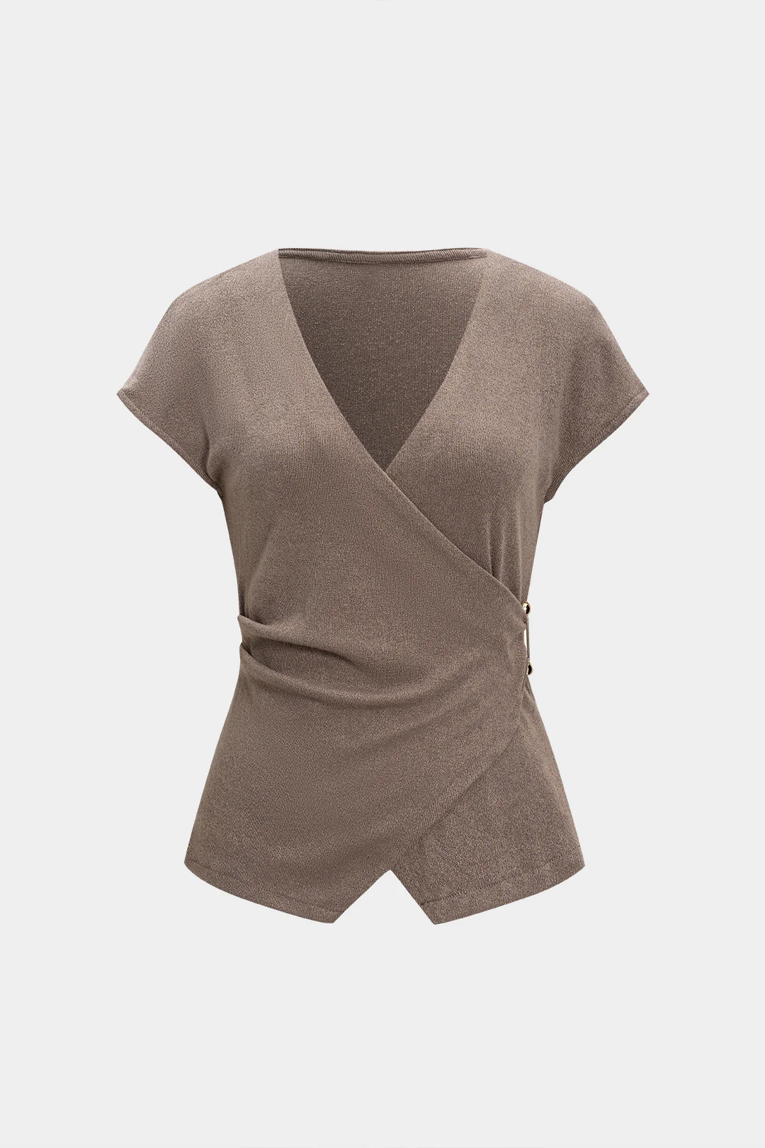 Crossed Ruched Short-Sleeve Top - Flockneti
