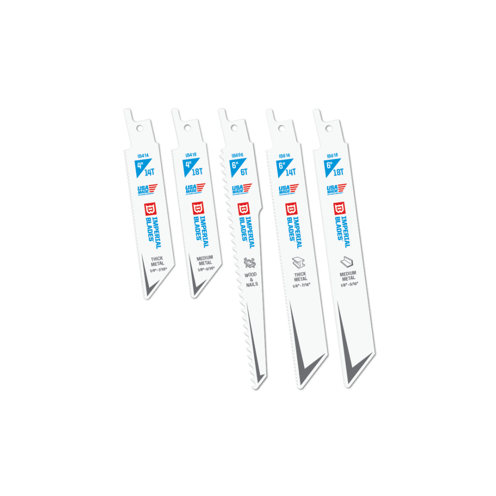 Imperial Blades Standard 4″ & 6″ Reciprocating Blade Variety Pack 5PC - Flockneti