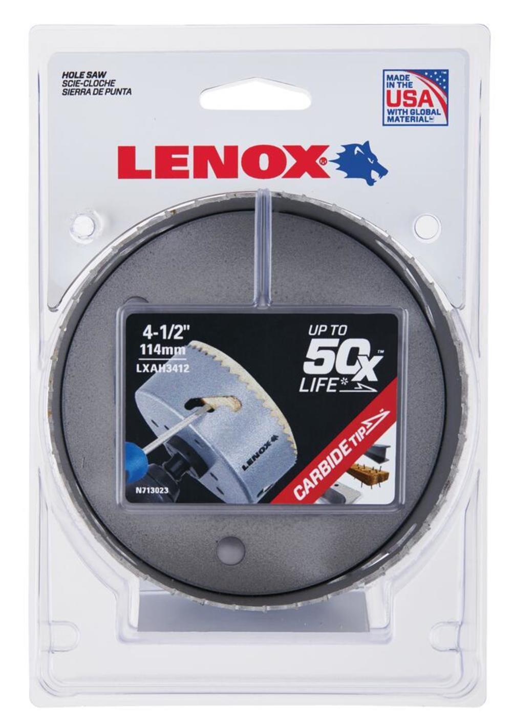 Lenox Hole Saw Carbide Tipped 4 1/2″ 114mm - Flockneti