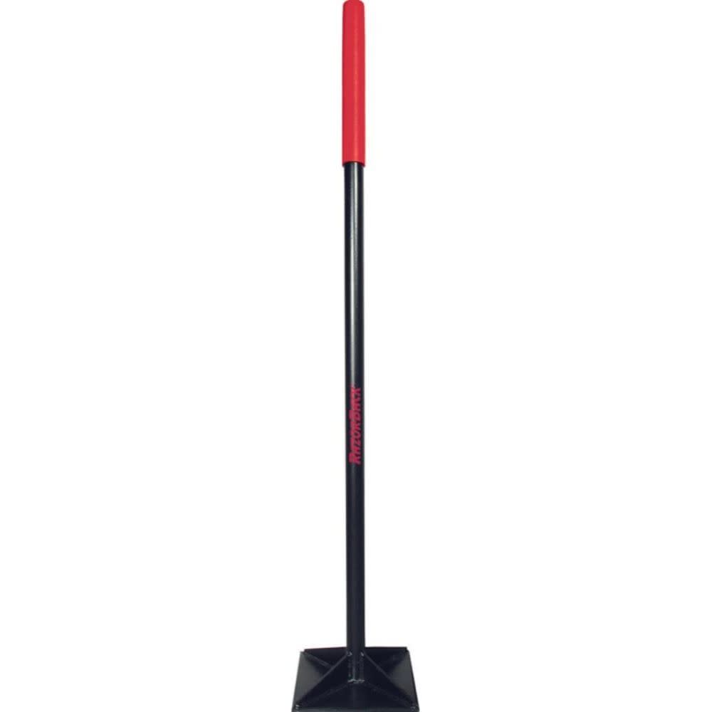 Razorback 8″ x 8″ Steel Tamper with 43.5″ Ergonomic Grip Handle - Flockneti