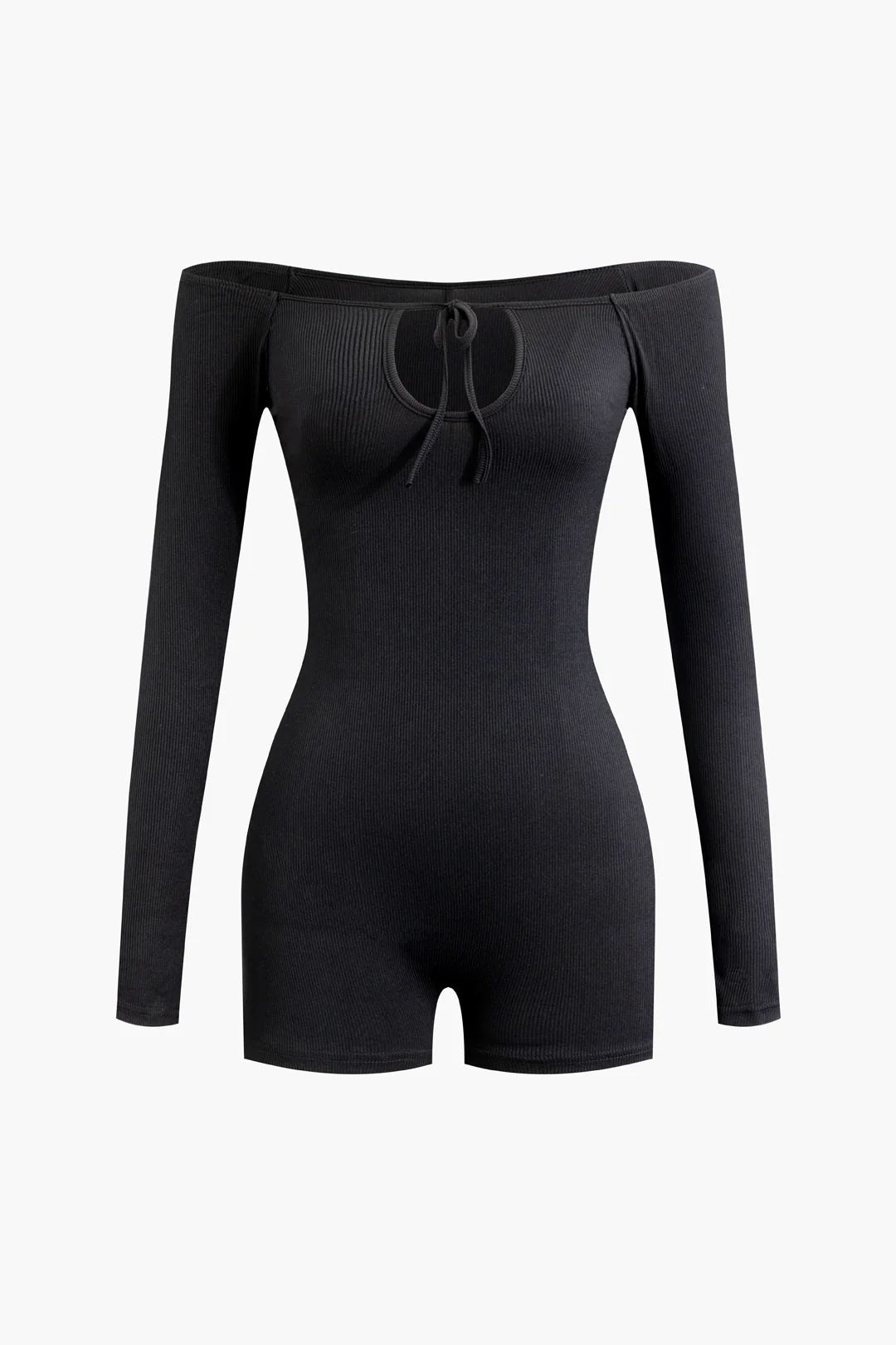 Tie Up Ruched Cut Out Long Sleeve Jumpsuit - Flockneti