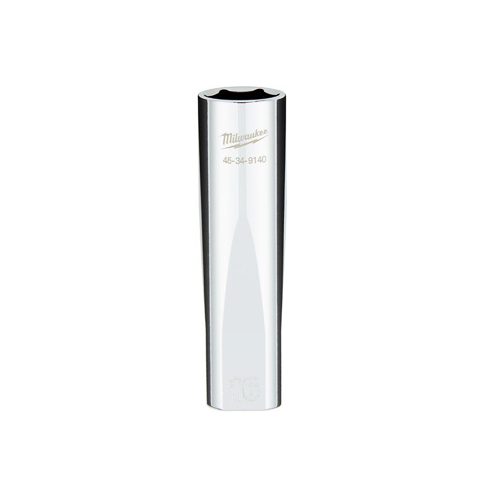 Milwaukee 1/2 in. Drive 16MM Metric 6-Point Deep Socket with FOUR FLAT Sides - Flockneti