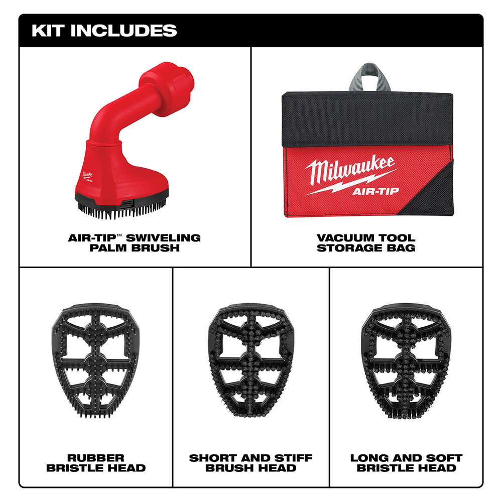 Milwaukee AIR-TIP Swiveling Palm Brush - Flockneti