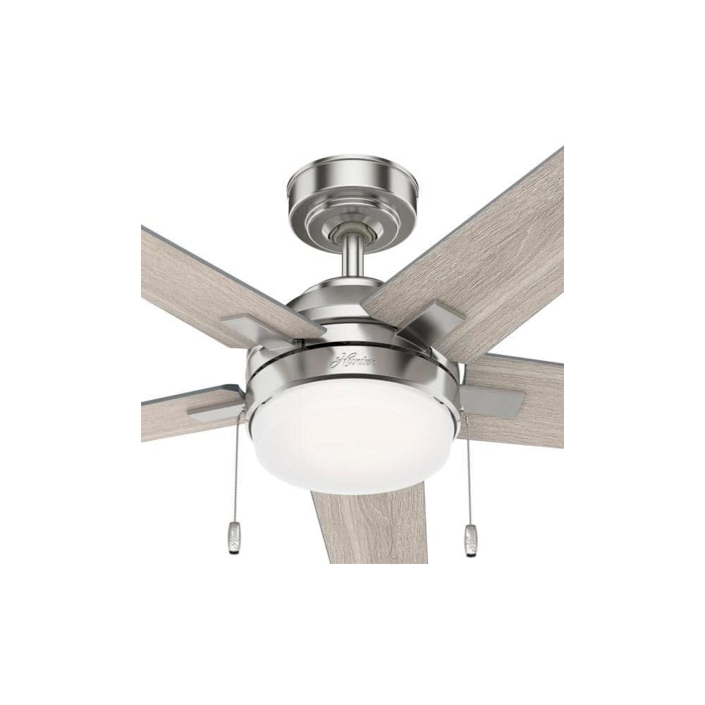 Hunter Fan Barlett Ceiling Fan 52″ Brushed Nickel Light Gray Oak - Flockneti