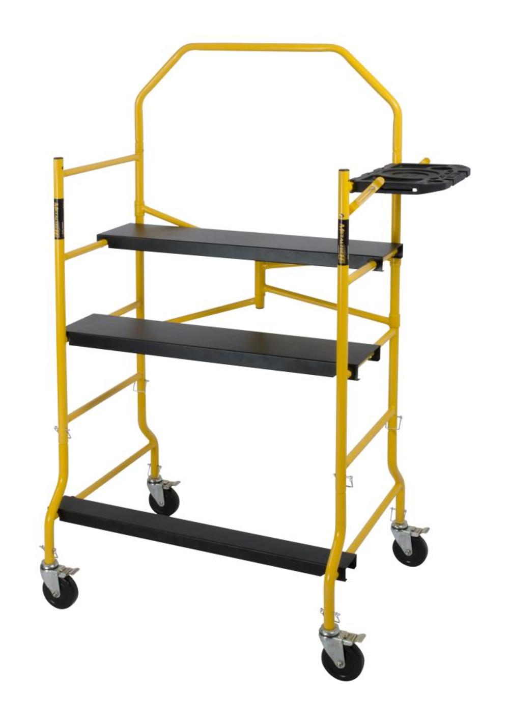Metaltech 5-ft Jobsite Deluxe Scaffold with Tray and Safety Rail - Flockneti