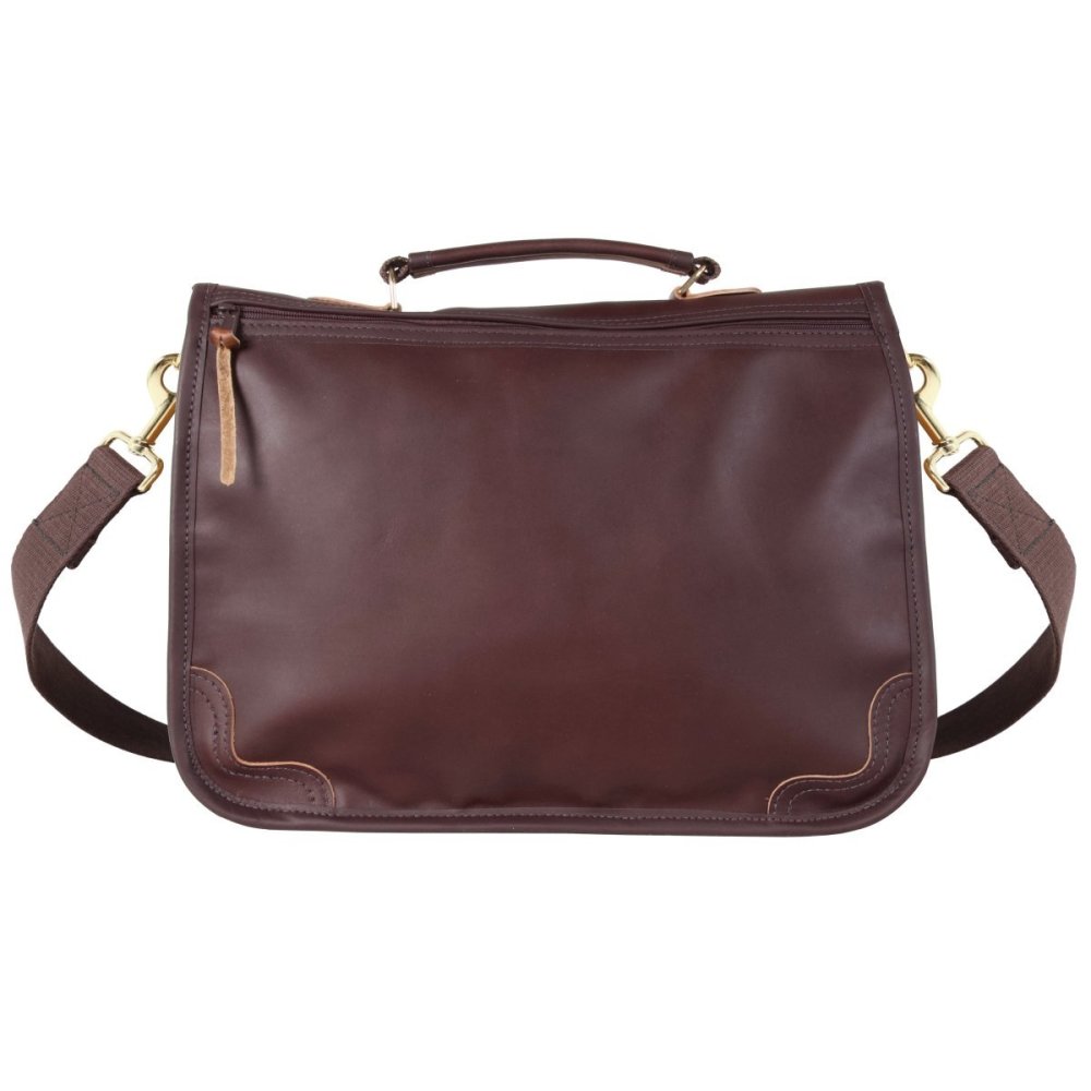 Duluth Pack 15 Liter Capacity Brown Leather Executive Briefcase - Flockneti